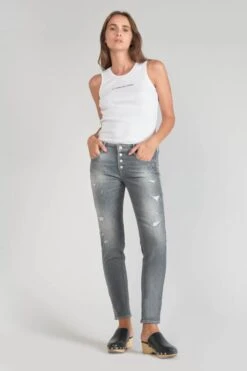 LE TEMPS DES CERISES Goudes Power Skinny 7/8ème Jeans Destroy Gris N°3 -Le Temps Des Cerises 231 jfgoudesw6045 0003 imaged3