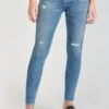 LE TEMPS DES CERISES Pounche Power Skinny 7/8ème Jeans Destroy Bleu N°3 -Le Temps Des Cerises 231 jfpounchw5150 3001 image3