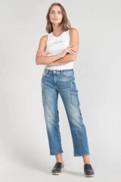 LE TEMPS DES CERISES Precieux Taille Haute 7/8ème Jeans Destroy Bleu N°3 -Le Temps Des Cerises 231 jfpreciew1441 3001 imaged6