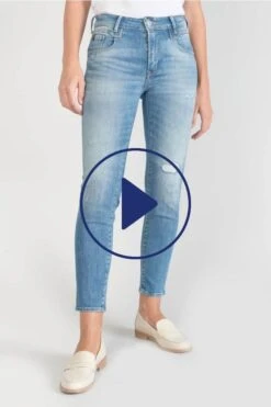 LE TEMPS DES CERISES Sabi Pulp Slim Taille Haute 7/8ème Jeans Destroy Bleu N°3 -Le Temps Des Cerises 231 jfsabi00w1436 3001 image3 1