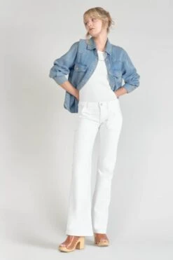 LE TEMPS DES CERISES Sormiou Flare Jeans Blanc -Le Temps Des Cerises 231 jfsormiouwpig 1001 imaged5