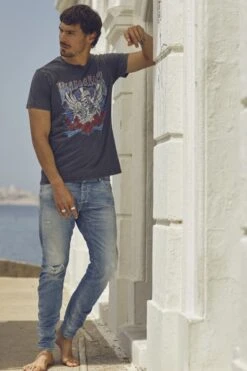 LE TEMPS DES CERISES Alost 900/03 Tapered Arqué Jeans Destroy Bleu N°4