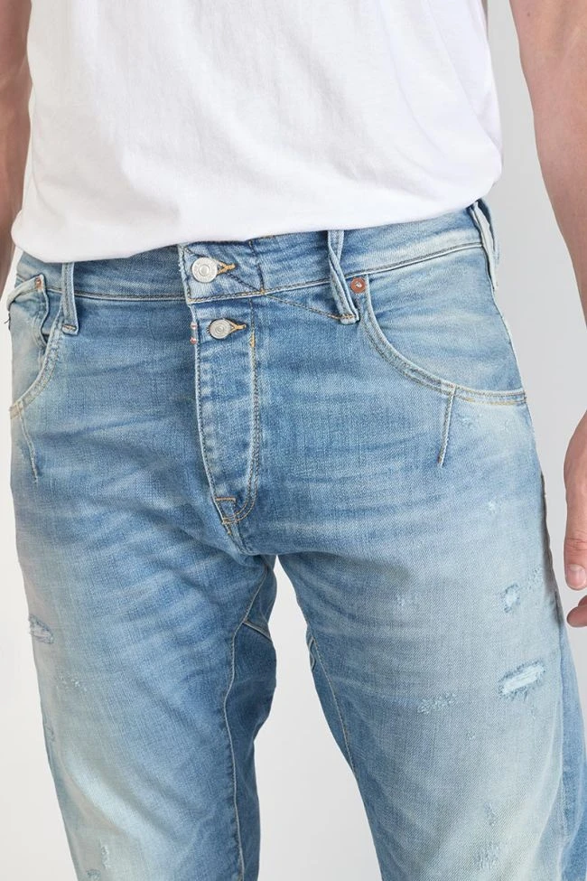 LE TEMPS DES CERISES Alost 900/03 Tapered Arqué Jeans Destroy Bleu N°4 6 LE TEMPS DES CERISES Alost 900/03 Tapered Arqué Jeans Destroy Bleu N°4 – Image 4