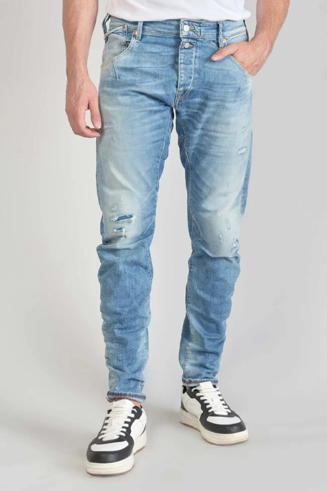 LE TEMPS DES CERISES Alost 900/03 Tapered Arqué Jeans Destroy Bleu N°4 8 LE TEMPS DES CERISES Alost 900/03 Tapered Arqué Jeans Destroy Bleu N°4 – Image 6