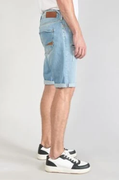 LE TEMPS DES CERISES Bermuda Laredo En Jeans Bleu Clair Délavé Destroy -Le Temps Des Cerises 231 jhlaredow4084 3001 imaged6