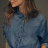 LE TEMPS DES CERISES Chemise Courte Felixa En Jeans Bleu -Le Temps Des Cerises 232 ffelixa0w2165 3001 image3