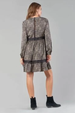 LE TEMPS DES CERISES Robe Huerta Noire à Motif -Le Temps Des Cerises 232 fhuerta000000ml 0001 imaged1