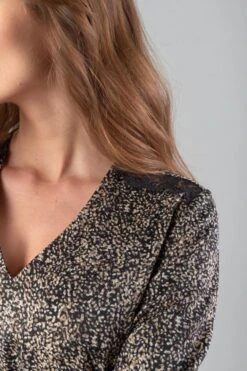 LE TEMPS DES CERISES Robe Huerta Noire à Motif -Le Temps Des Cerises 232 fhuerta000000ml 0001 imaged6