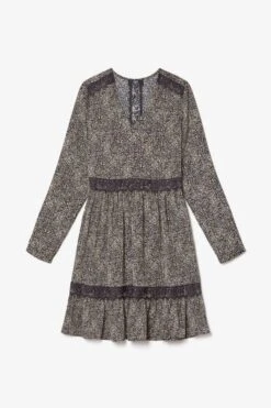 LE TEMPS DES CERISES Robe Huerta Noire à Motif -Le Temps Des Cerises 232 fhuerta000000ml 0001 imaged8