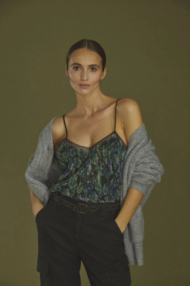 LE TEMPS DES CERISES Caraco Kyla Vert Sapin Irisée 3 LE TEMPS DES CERISES Caraco Kyla Vert Sapin Irisée