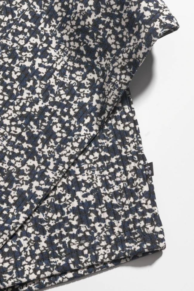 LE TEMPS DES CERISES Cardigan Alvagi à Motif Floral Bleu Nuit Et Blanc 5 LE TEMPS DES CERISES Cardigan Alvagi à Motif Floral Bleu Nuit Et Blanc – Image 3