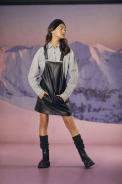 LE TEMPS DES CERISES Robe Salopette Anatgi Noire