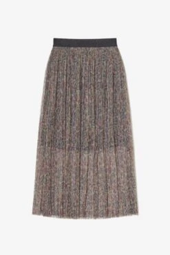 LE TEMPS DES CERISES Jupe Longue Aresgi à Motif Cachemire Irisé Doré