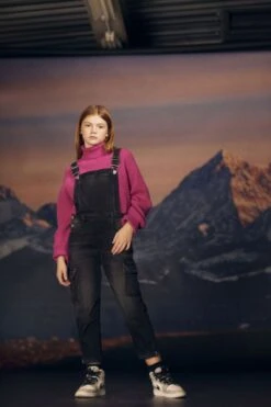 LE TEMPS DES CERISES Salopette Pantalon Camil En Jeans Noir Délavé