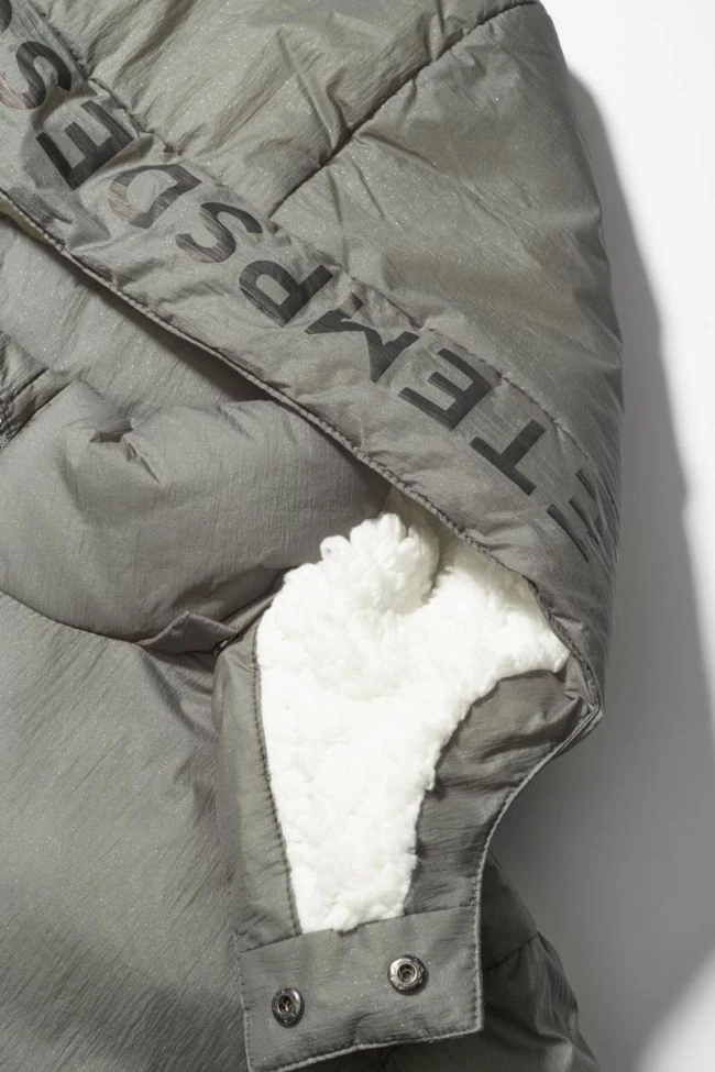 LE TEMPS DES CERISES Doudoune Lerinagi Kaki Pailletée 5 LE TEMPS DES CERISES Doudoune Lerinagi Kaki Pailletée – Image 3