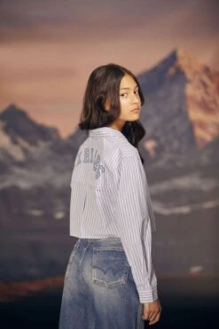 LE TEMPS DES CERISES Chemise Courte Nolagi à Rayures