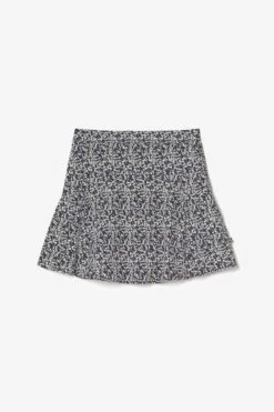 LE TEMPS DES CERISES Jupe Short Onourisgi à Motif Floral Bleu Nuit Et Blanc