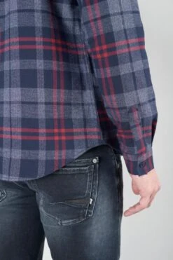 LE TEMPS DES CERISES Chemise Baste à Carreaux Bleu Marine -Le Temps Des Cerises 232 hbaste0000000ml 3223 imaged1