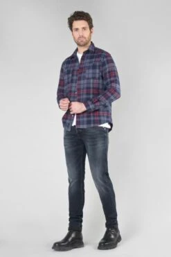 LE TEMPS DES CERISES Chemise Baste à Carreaux Bleu Marine -Le Temps Des Cerises 232 hbaste0000000ml 3223 imaged5