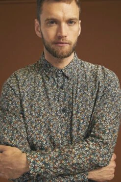 LE TEMPS DES CERISES Chemise Drome Noire à Motif Fleuri