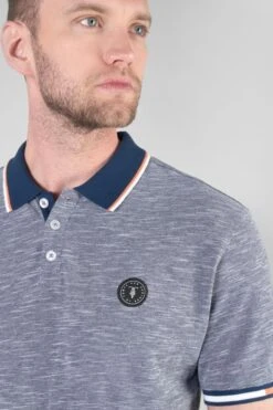 LE TEMPS DES CERISES Polo Polar En Jersey Chiné Bleu Marine -Le Temps Des Cerises 232 hpolar0000000mc 3666 imaged3