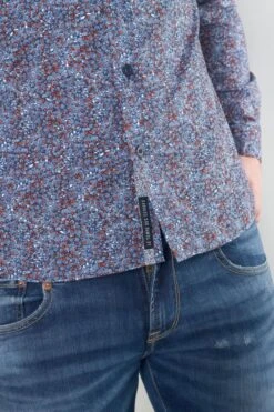 LE TEMPS DES CERISES Chemise Retil Bleu Marine à Motif -Le Temps Des Cerises 232 hretil0000000ml 3223 imaged1