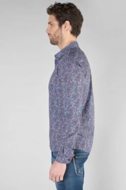 LE TEMPS DES CERISES Chemise Retil Bleu Marine à Motif -Le Temps Des Cerises 232 hretil0000000ml 3223 imaged2