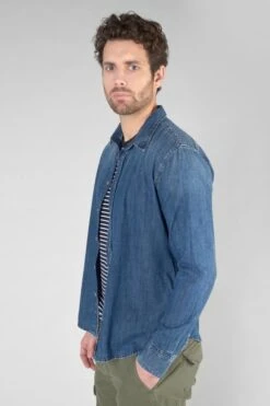 LE TEMPS DES CERISES Chemise Valmy En Jeans Bleu Délavé -Le Temps Des Cerises 232 hvalmy00w6088 3001 imaged2