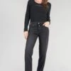 LE TEMPS DES CERISES Basic 400/18 Mom Taille Haute 7/8ème Jeans Noir N°1 -Le Temps Des Cerises 232 jf418basw9115 0403 image3