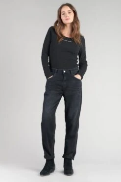 LE TEMPS DES CERISES Basic 400/60 Girlfriend Taille Haute Jeans Bleu-noir N°1 -Le Temps Des Cerises 232 jf460basw6083 3286 imaged5