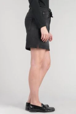 LE TEMPS DES CERISES Jupe Courte Callas En Jeans Noir Délavé -Le Temps Des Cerises 232 jfcallasw1411 0403 imaged1