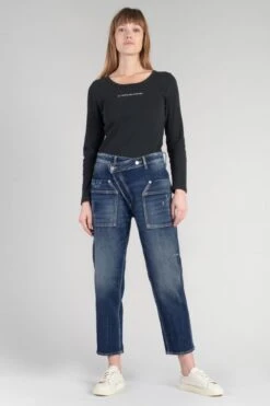 LE TEMPS DES CERISES Cosy Pocket Boyfit 7/8ème Jeans Destroy Bleu N°2 -Le Temps Des Cerises 232 jfcosypow1472 3001 imaged5