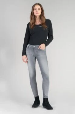 LE TEMPS DES CERISES Roche Pulp Slim Taille Haute 7/8ème Jeans Gris N°2