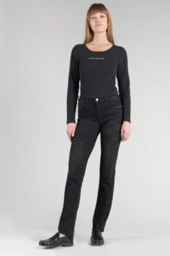 LE TEMPS DES CERISES Tac Pulp Regular Taille Haute Jeans Noir N°1 -Le Temps Des Cerises 232 jftac000w6074 0403 imaged5