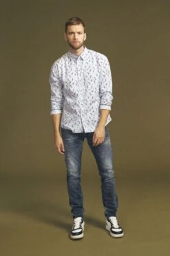 LE TEMPS DES CERISES Oberkampf 700/11 Adjusted Jeans Destroy Bleu N°3