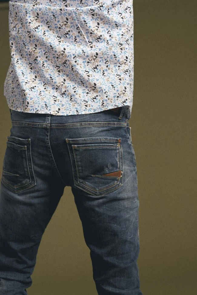 LE TEMPS DES CERISES Oberkampf 700/11 Adjusted Jeans Destroy Bleu N°3 4 LE TEMPS DES CERISES Oberkampf 700/11 Adjusted Jeans Destroy Bleu N°3 – Image 2