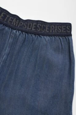 LE TEMPS DES CERISES Pantalon Large Janegi En Tencel Bleu -Le Temps Des Cerises 232 pgjanegi0000000 1010 imaged4